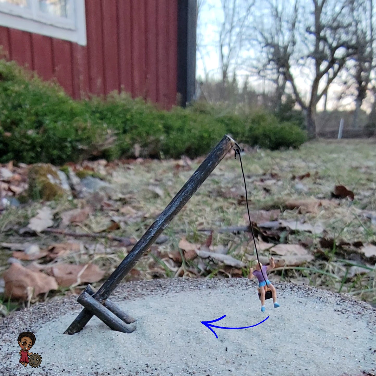 Ein Element fü den bewegten Miniatur - Spielplatz. H0 1:87 Für die Modelleisenbahnanlage, das Diorama, das BookNook...